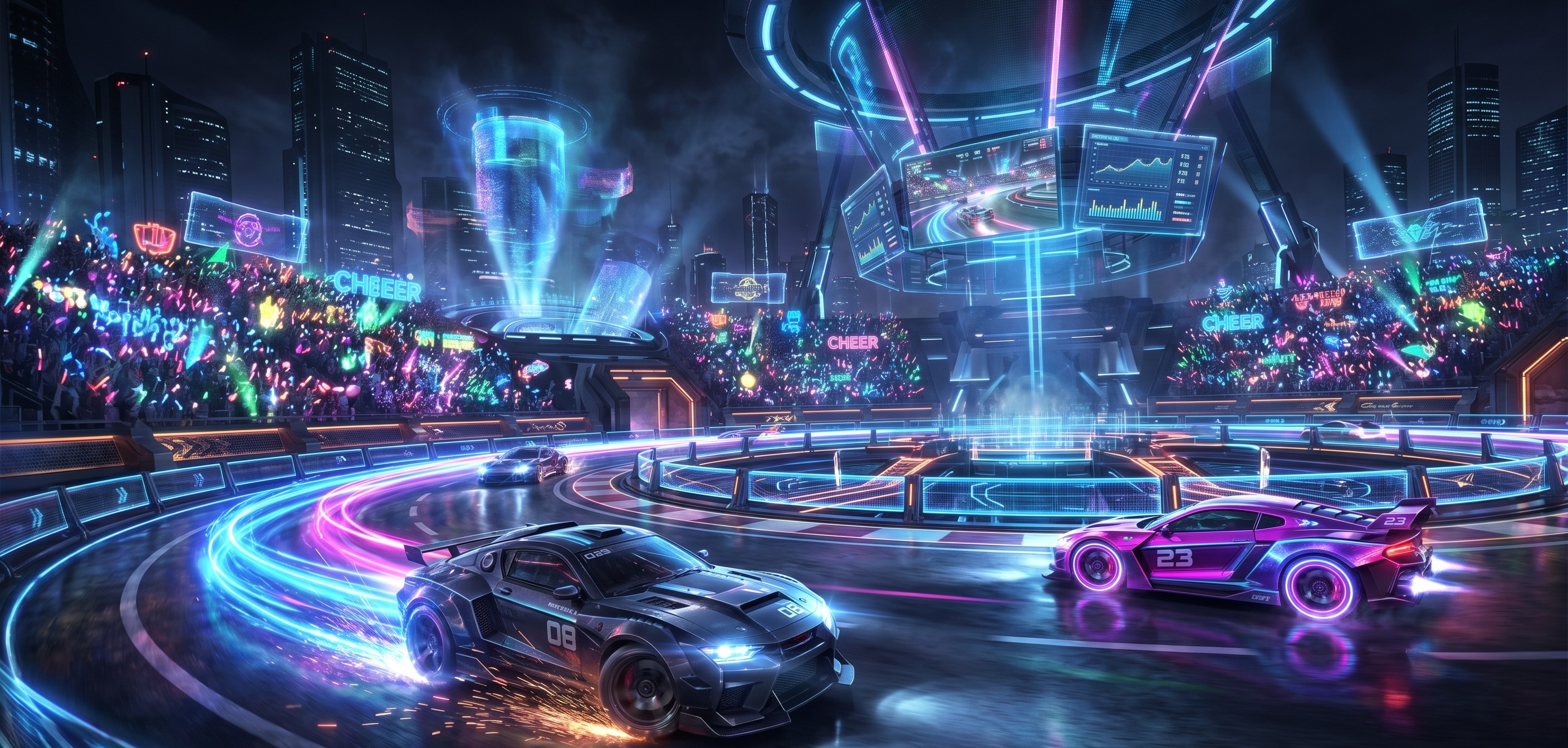 Neon Drift battle arena concept